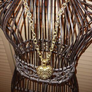 Heidi Daus Love Locket Crystal Heart Pendant with necklace.